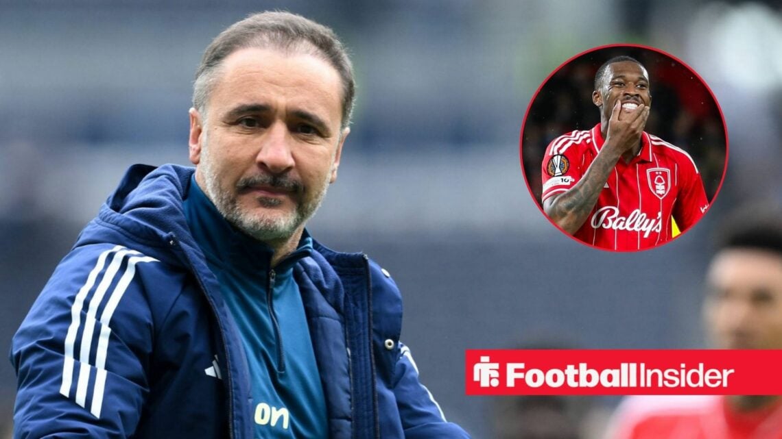 Nottingham Forest manager Vitor Pereira at the City Ground / Callum Hudson-Odoi Of Nottingham Forest reacts during the Nottingham Forest v Fenerbah...