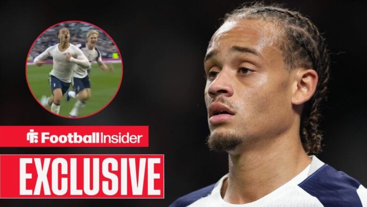 Xavi Simons of Tottenham Hotspur during the Tottenham Hotspur vs Wolverhampton Wanderers Premier League match at the Tottenham Hotspur Stadium, Lon...