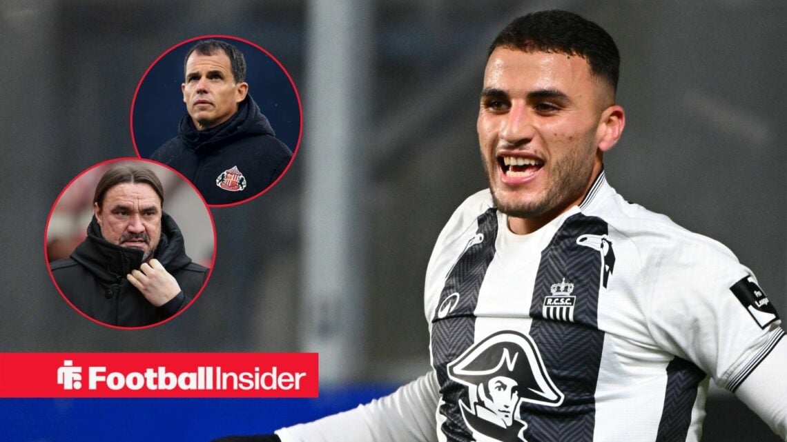 Titraoui Yassine midfielder of Sporting Charleroi celebrates scoring the opening goal during the Jupiler Pro League match between Sint-Truidense VV...