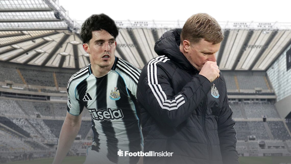 Tino Livramento and Eddie Howe at St James' Park