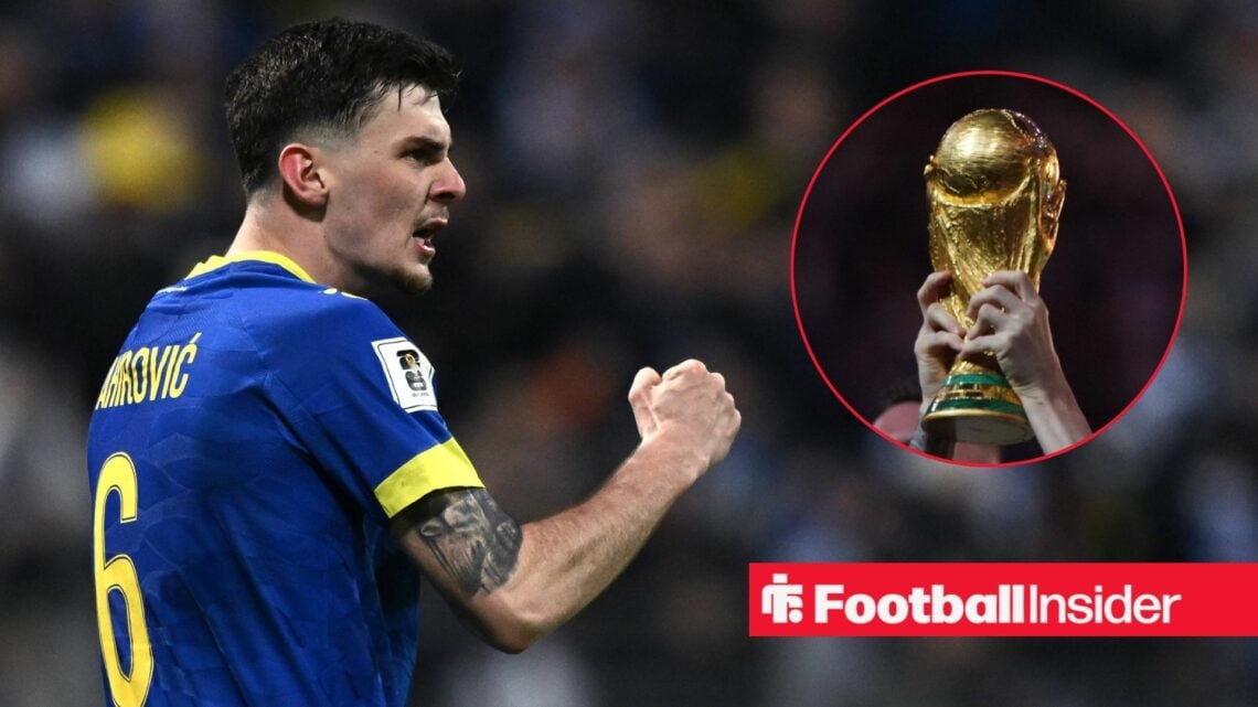 Benjamin Tahirovic celebrating with World Cup in circle