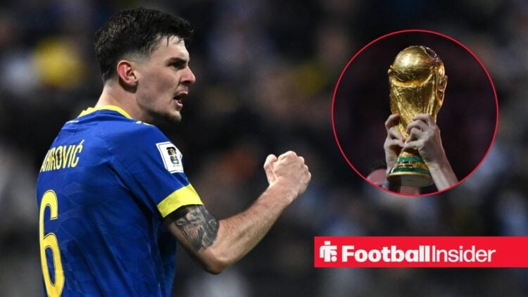Benjamin Tahirovic celebrating with World Cup in circle