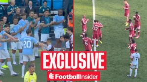 Manchester City and Aston Villa fans give Bernardo Silva a guard of honour on 24 May, 2026 / Liverpool players give Mohamed Salah a guard of honour at Anfield on 24 May, 2026