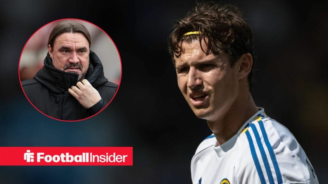 Leeds United midfielder Brenden Aaronson in 2025-26 / Daniel Farke manager of Leeds United ahead of kickoff during the Premier League match Sunderl...