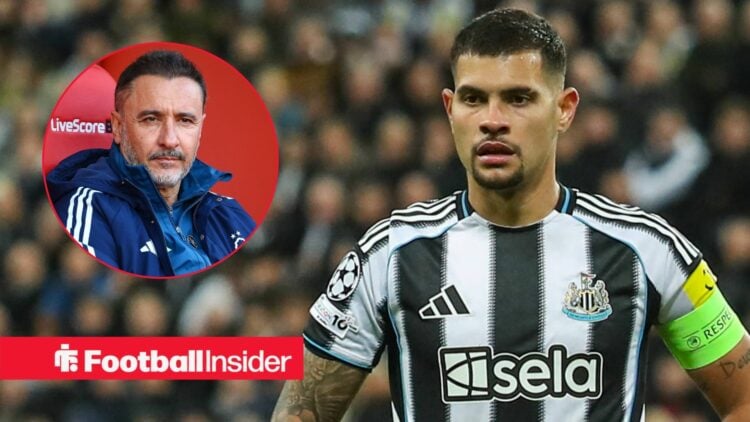 Bruno Guimaraes Of Newcastle United during the Newcastle United v S.L Benfica UEFA Champions League Round 1 League stage match at St. James Park, N...