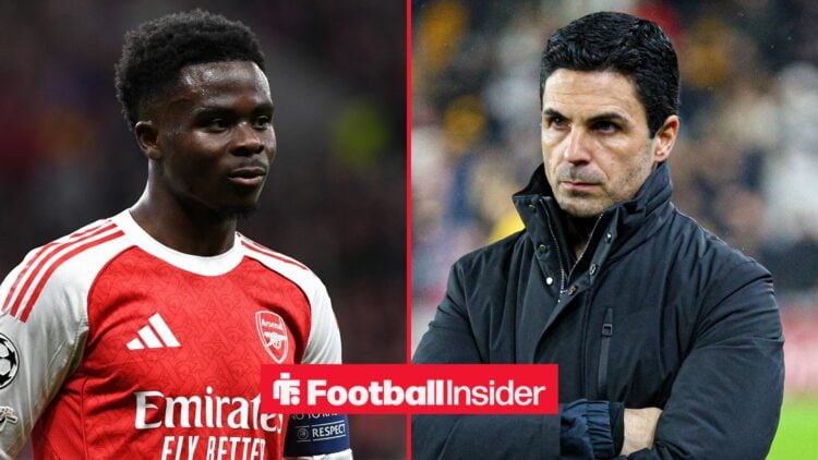 Bukayo Saka alongside Mikel Arteta