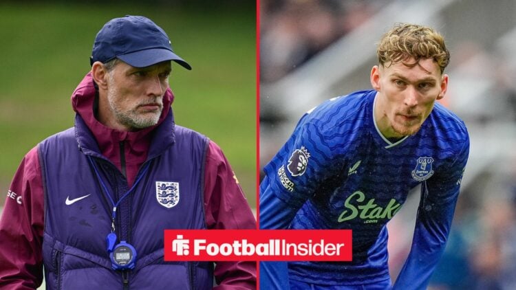 England manager Thomas Tuchel with Everton midfielder James Garner