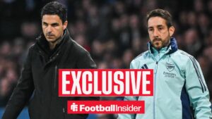 Arsenal manager Mikel Arteta and coach Nicolas Jover