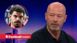 Former Newcastle striker Alan Shearer with Nottingham Forest captain Morgan Gibbs-White inset