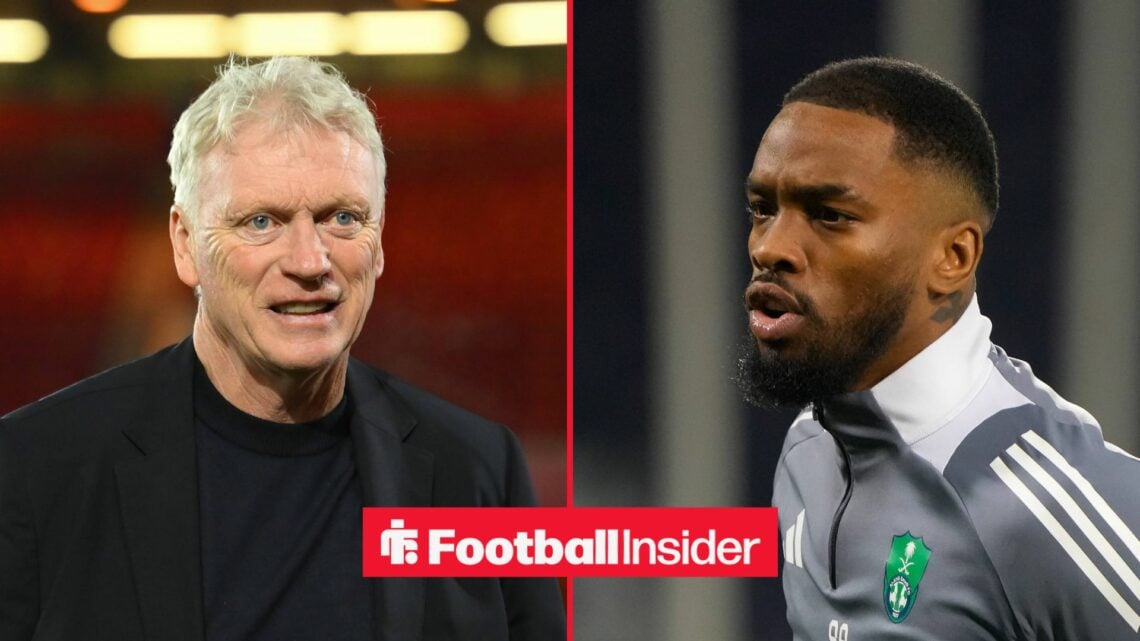 Everton manager David Moyes with Al-Ahli striker Ivan Toney