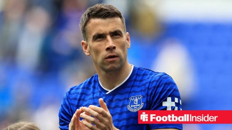 Everton defender Seamus Coleman claps