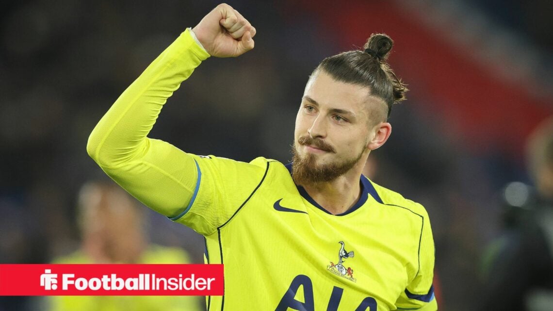 Tottenham defender Radu Dragusin celebrates