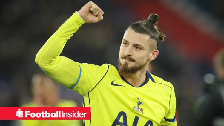 Tottenham defender Radu Dragusin celebrates