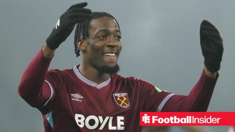 West Ham defender Axel Disasi smiles
