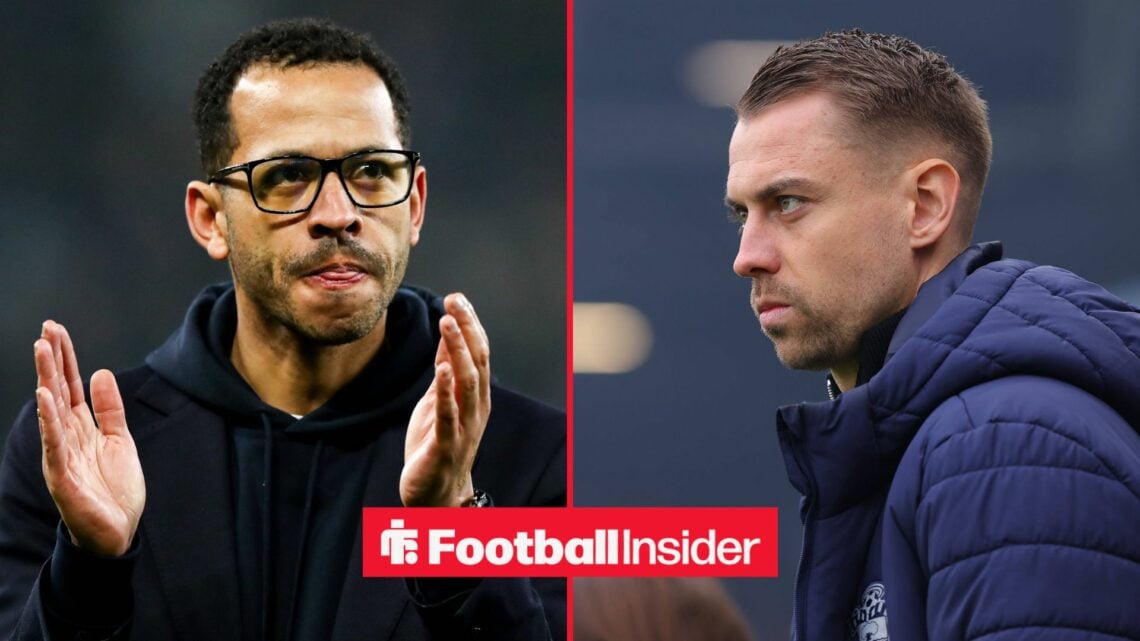 Former Chelsea manager Liam Rosenior claps with Southampton manager Tonda Eckert