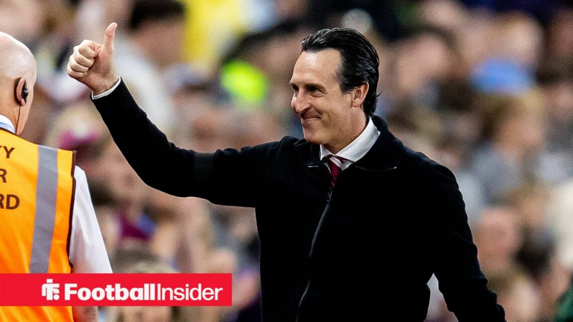 Aston Villa manager Unai Emery puts his thumb up