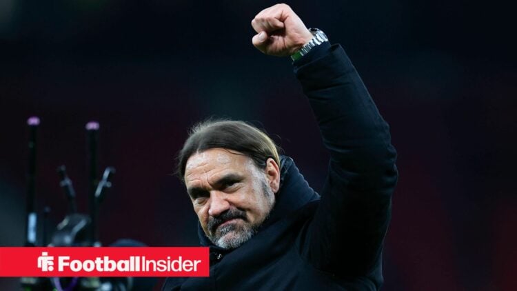 Leeds manager Daniel Farke pumps his fist