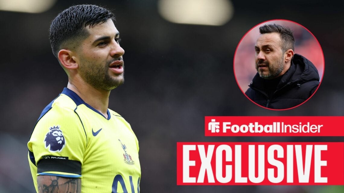 Tottenham Hotspur defender Cristian Romero 17 reacts during the Manchester United v Tottenham Hotspur Premier League match at Old Trafford, Manches...