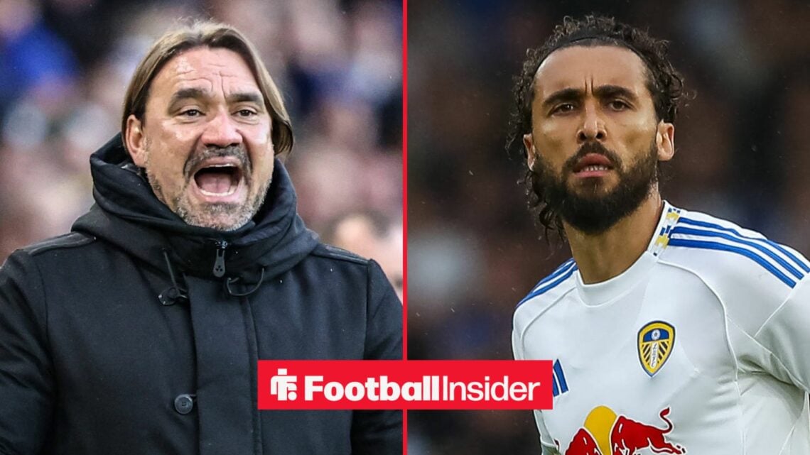 Daniel Farke alongside Dominic Calvert-Lewin