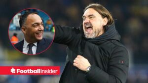 Daniel Farke with Paraag Marathe included in a circular inset