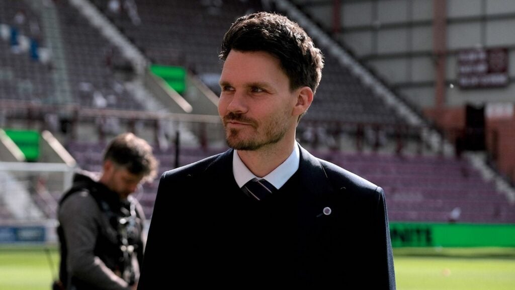 Rangers manager Danny Rohl on the sidelines at Tynecastle