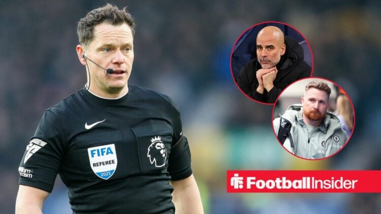 PGMOL official Darren England / Manchester City manager Pep Guardiola / Chelsea interim manager Calum McFarlane