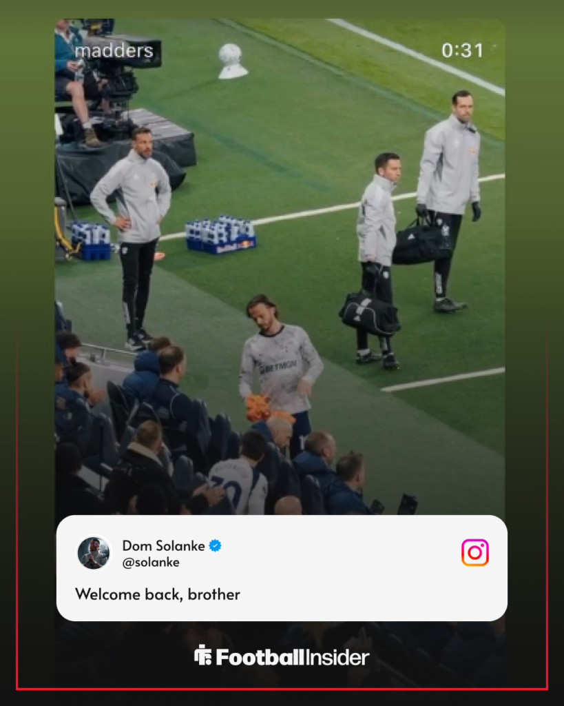 Dominic Solanke sends message to James Maddison on Instagram