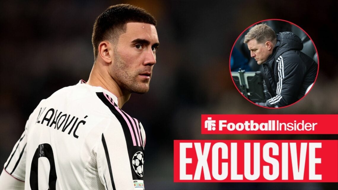Dusan Vlahovic of Juventus Fc looks on during the UEFA Champions League Phase MD4 match between Juventus Fc and Sporting CP at Allianz Stadium on N...