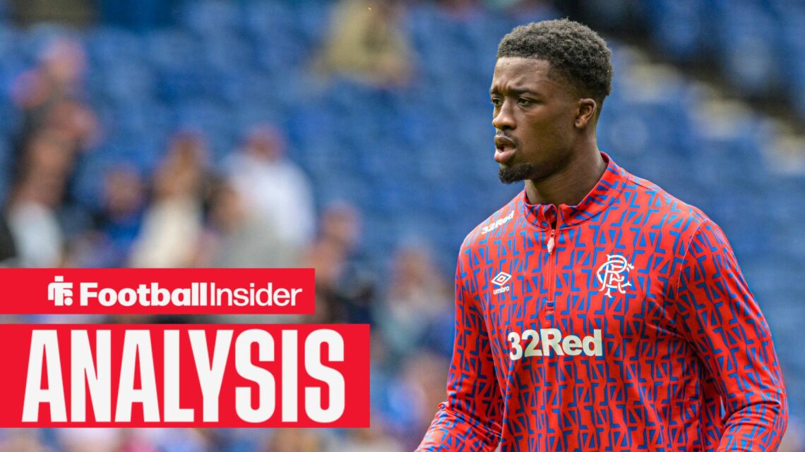 Emmanuel Fernandez warming up for Rangers
