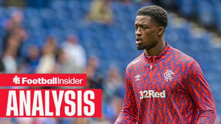 Emmanuel Fernandez warming up for Rangers