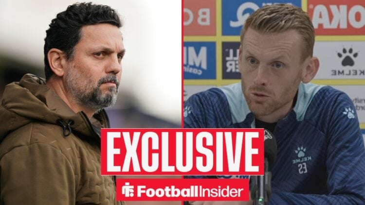 Erol Bulut on the sidelines at Cardiff, with Ed Still in a press conference for Watford