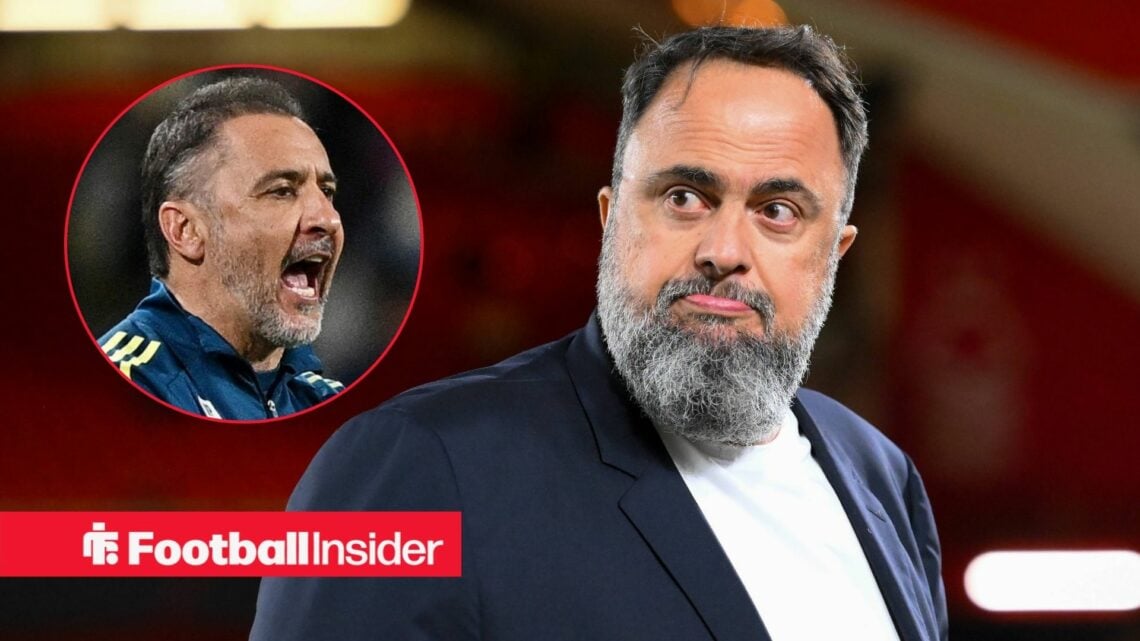 Evangelos Marinakis with Vitor Pereira included in a circular inset