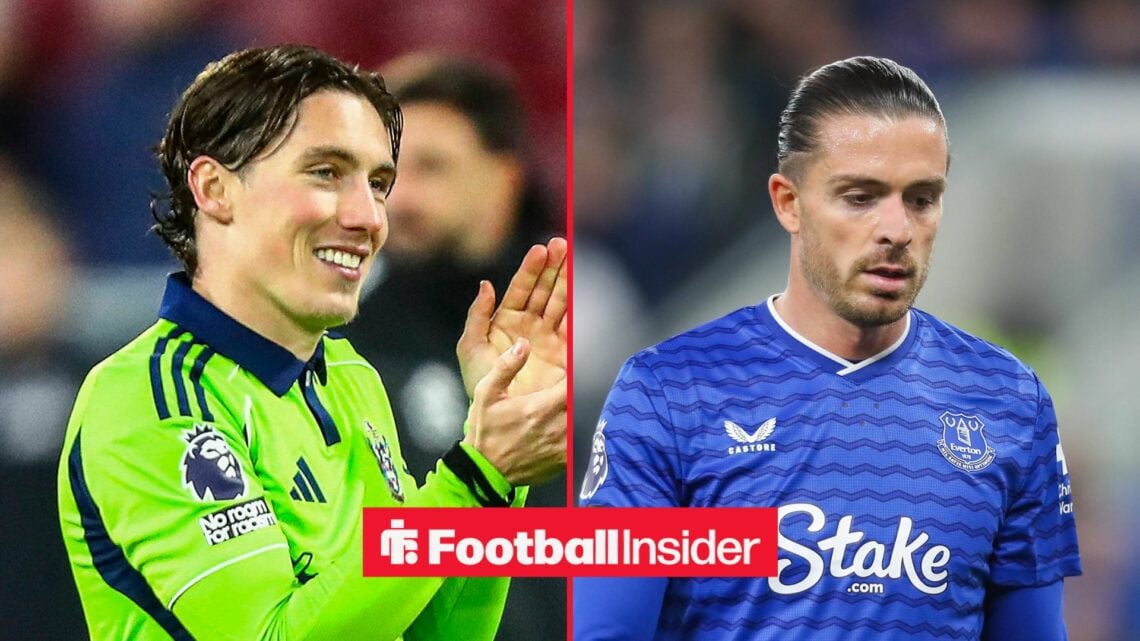 Split image of Fulham winger Harry Wilson and Everton loan star Jack Grealish