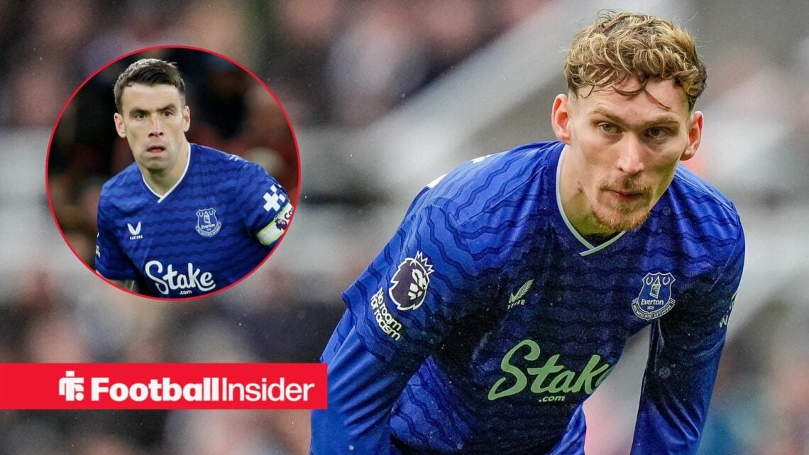James Garner of Everton plays during the Premier League match between Newcastle United and Everton at St. James s Park in Newcastle, United Kingdom...