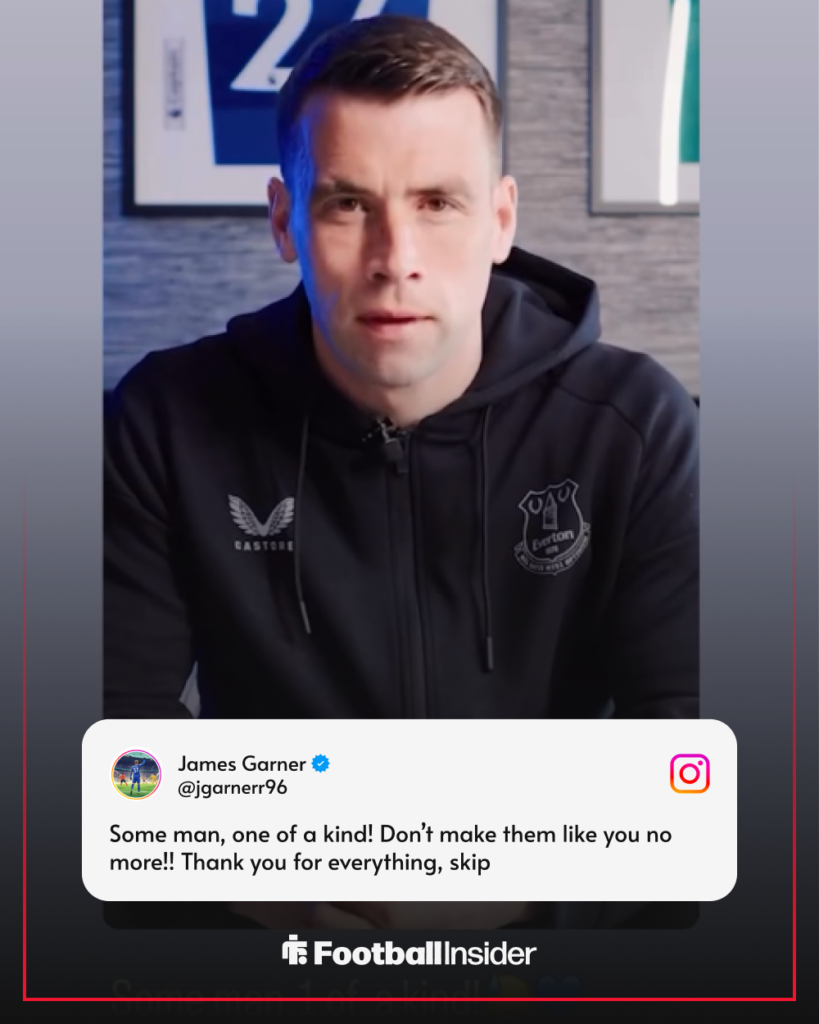 James Garner responds with emotional message as Seamus Coleman announces Everton exit