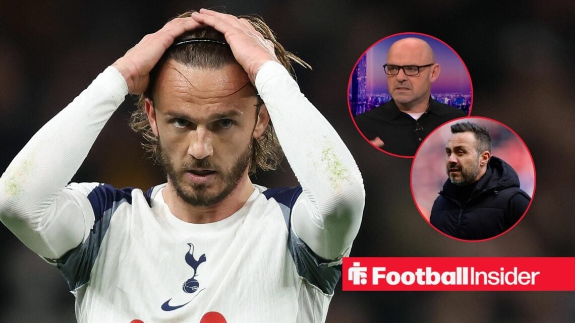 James Maddison of Tottenham Hotspur looks disappointed & dejected during the Premier League match between Tottenham Hotspur FC v Leeds United FC at...