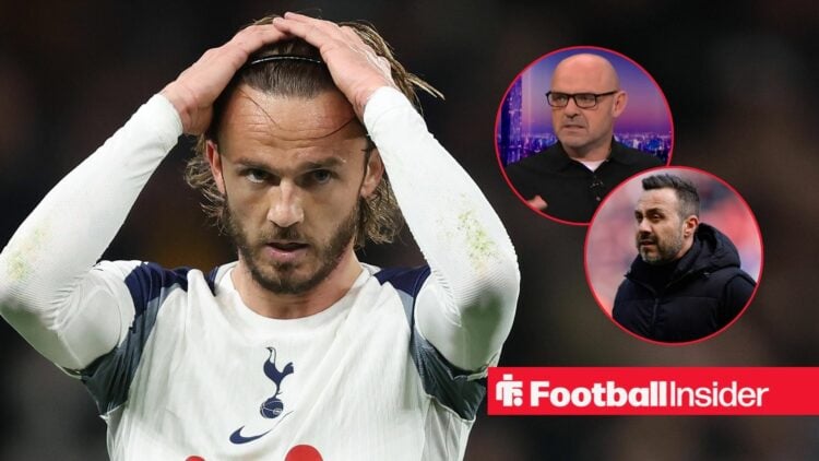 James Maddison of Tottenham Hotspur looks disappointed & dejected during the Premier League match between Tottenham Hotspur FC v Leeds United FC at...