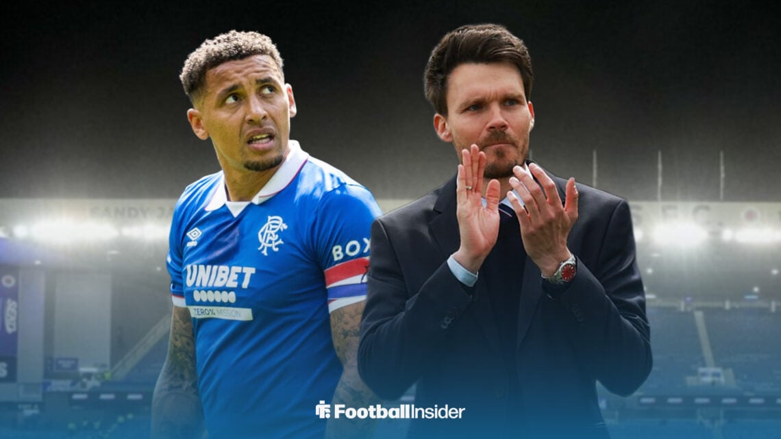 Rangers captain James Tavernier alongside manager Danny Rohl at Ibrox.