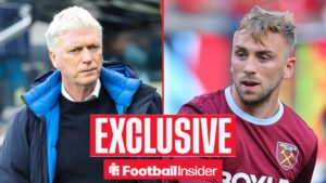 David Moyes on left Jarrod Bowen on right