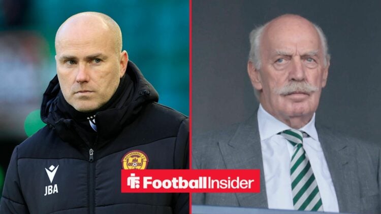 Jens Berthel Askou on left Dermot Desmond on right