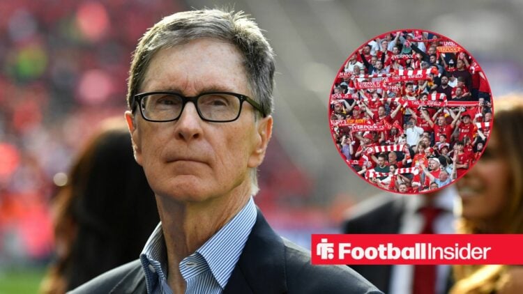 John Henry with Liverpool fans included in a circular inset