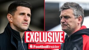 John Mousinho and Michael Skubala on the sidelines at Portsmouth and Lincoln City respectively