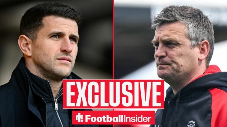 John Mousinho and Michael Skubala on the sidelines at Portsmouth and Lincoln City respectively