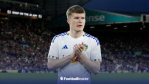 Jordan James in a Leeds kit at Elland Road
