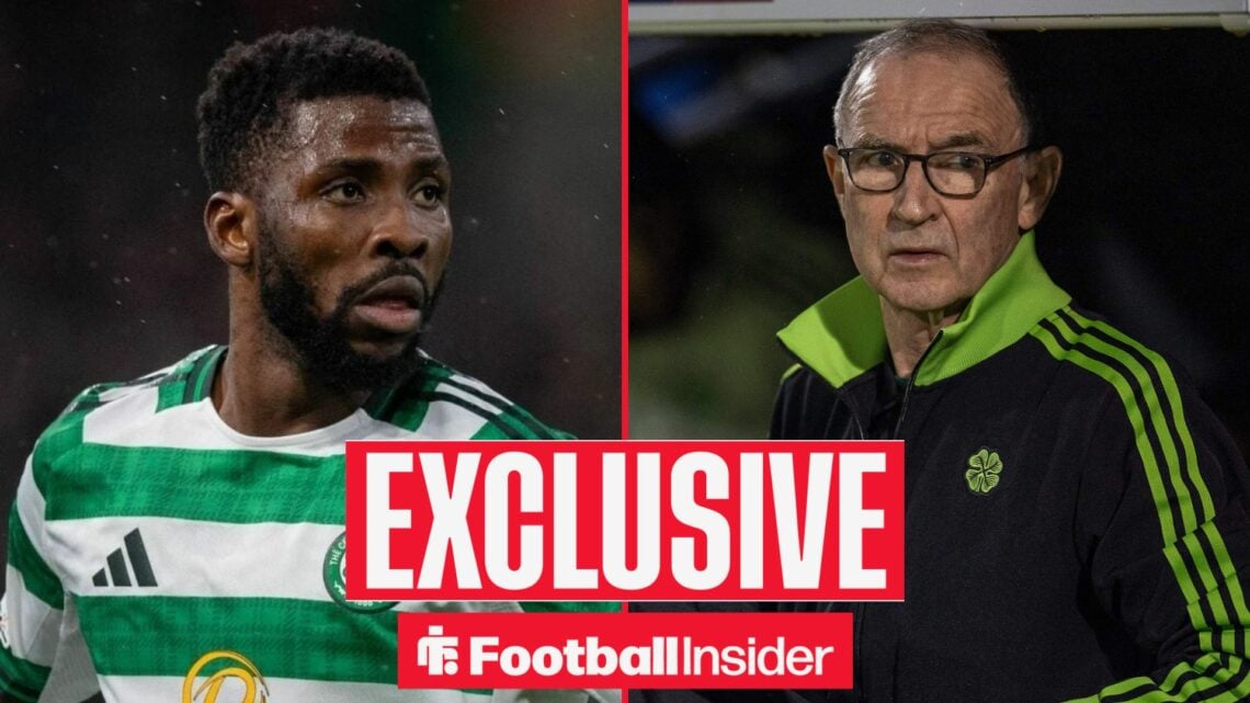 Celtic striker Kelechi Iheanacho and Celtic manager Martin O'Neill