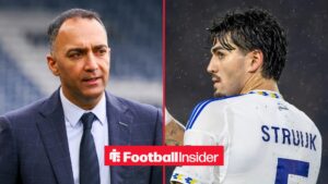 Split image of Leeds United chief Paraag Marathe and Pascal Struijk