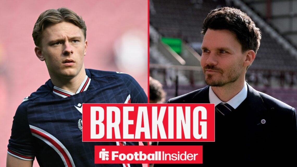 Luke Graham in action for Dundee, with Danny Rohl on the sidelines
