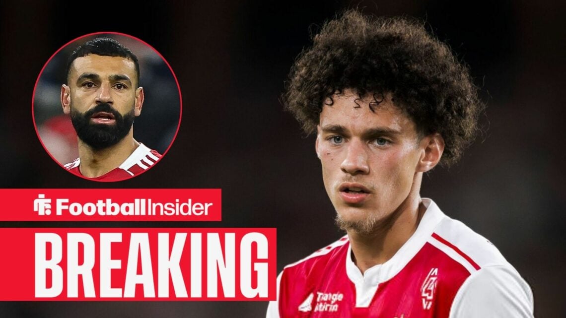 Maghnes Akliouche in action for Monaco, with Mohamed Salah in a circular inset