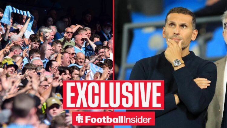 Manchester City fans alongside chairman Khaldoon Al Mubarak