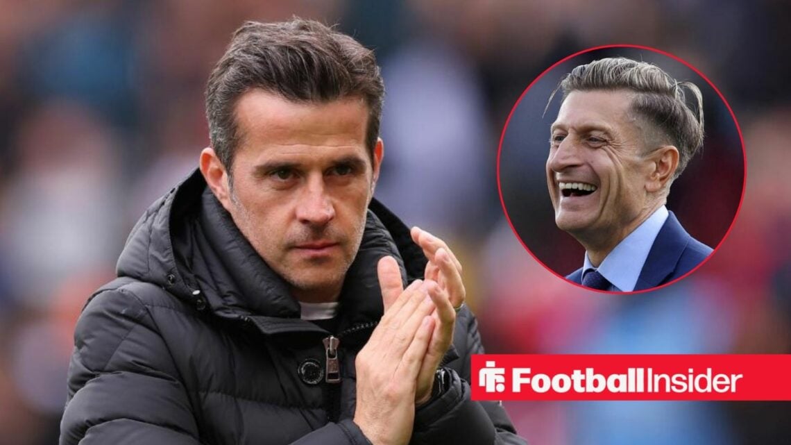 Marco Silva applauding, with Steve Parish in a circular inset